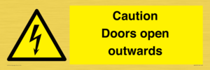 Caution Doors open outwards